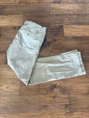 🔥 GREAT DEAL Carhartt Johnson Pant Khaki 34x32 Classic Work Chinos 🛠️